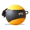 Yellow Rubber Medicine Ball with Rope